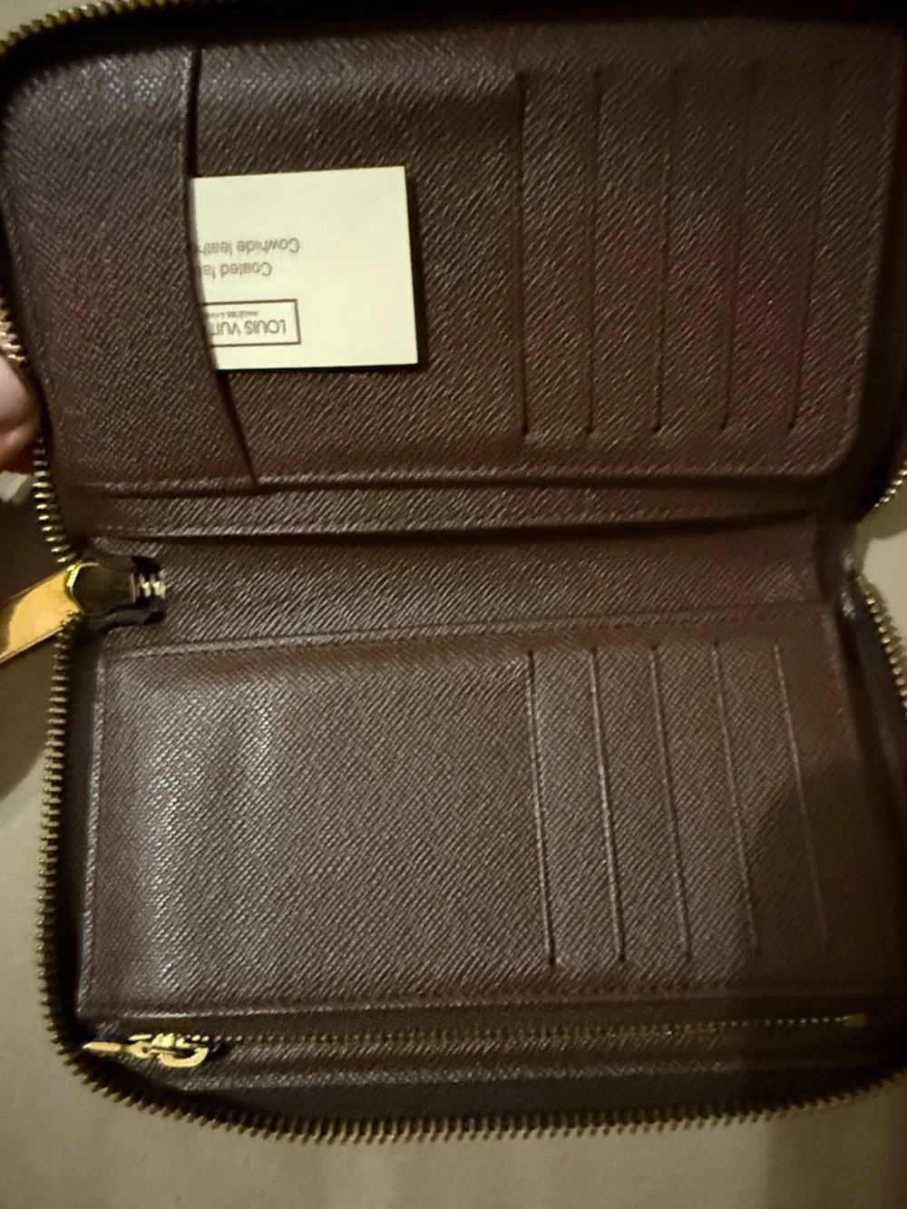 💯 Authentic Louis Vuitton Zippy Compact Wallet Damier Ebene